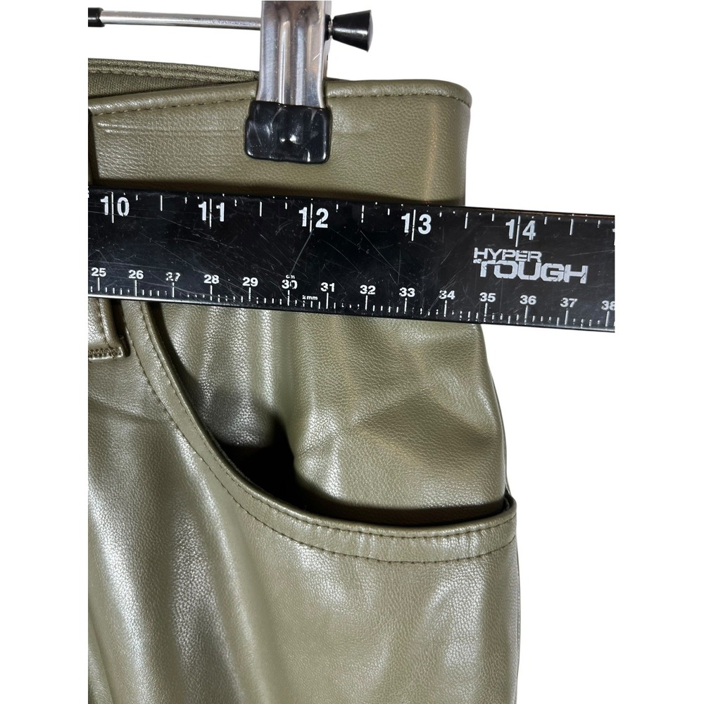 Abercrombie & Fitch Sz 2/26 Pants Olive Green Cargo Faux Leather 90s Relaxed - Picture 9 of 12